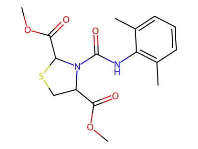 Dimethyl 3-[(2,6-dimethylanilino)carbonyl]-1,3-thiazolane-2,4-dicarboxylate structure