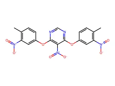 4,6-Bis(4-methyl-3-nitrophenoxy)-5-nitropyrimidine structure