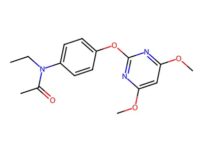 N-{4-[(4,6-dimethoxy-2-pyrimidinyl)oxy]phenyl}-N-ethylacetamide structure