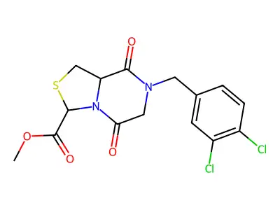 methyl 7-(3,4-dichlorobenzyl)-5,8-dioxohexahydro[1,3]thiazolo[3,4-a]pyrazine-3-carboxylate structure