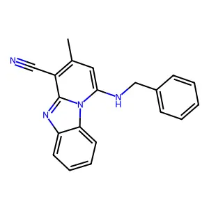 1-(Benzylamino)-3-methylpyrido[1,2-a]benzimidazole-4-carbonitrile structure