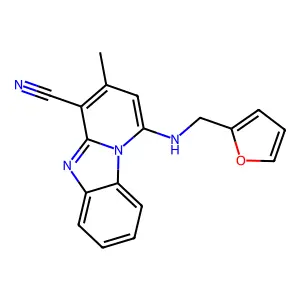 1-(Furan-2-ylmethylamino)-3-methylpyrido[1,2-a]benzimidazole-4-carbonitrile structure