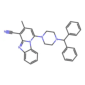1-(4-Benzhydrylpiperazin-1-yl)-3-methylpyrido[1,2-a]benzimidazole-4-carbonitrile structure