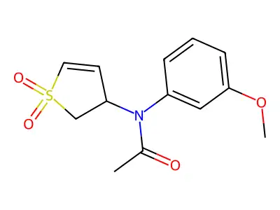 N-(1,1-Dioxido-2,3-dihydro-3-thienyl)-N-(3-methoxyphenyl)acetamide structure
