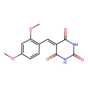 5-(2,4-dimethoxybenzylidene)pyrimidine-2,4,6(1H,3H,5H)-trione structure