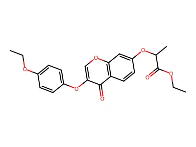 ethyl 2-{[3-(4-ethoxyphenoxy)-4-oxo-4H-chromen-7-yl]oxy}propanoate structure
