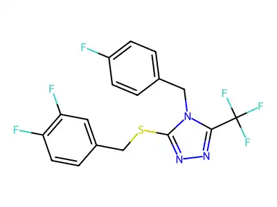3-[(3,4-difluorobenzyl)sulfanyl]-4-(4-fluorobenzyl)-5-(trifluoromethyl)-4H-1,2,4-triazole structure