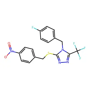 4-(4-fluorobenzyl)-3-[(4-nitrobenzyl)sulfanyl]-5-(trifluoromethyl)-4H-1,2,4-triazole structure