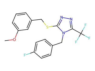 4-(4-fluorobenzyl)-3-[(3-methoxybenzyl)sulfanyl]-5-(trifluoromethyl)-4H-1,2,4-triazole structure
