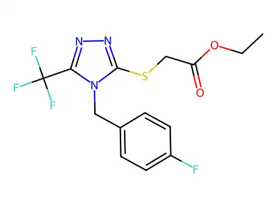 ethyl 2-{[4-(4-fluorobenzyl)-5-(trifluoromethyl)-4H-1,2,4-triazol-3-yl]sulfanyl}acetate structure