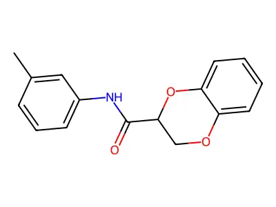 N-(3-methylphenyl)-2,3-dihydro-1,4-benzodioxine-2-carboxamide structure