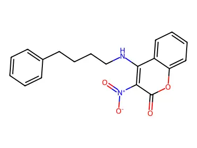 3-nitro-4-[(4-phenylbutyl)amino]-2H-chromen-2-one structure