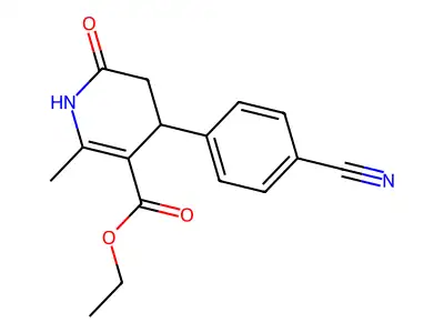 Ethyl 4-(4-cyanophenyl)-2-methyl-6-oxo-1,4,5,6-tetrahydro-3-pyridinecarboxylate structure
