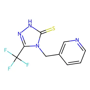 4-(3-pyridinylmethyl)-5-(trifluoromethyl)-2,4-dihydro-3H-1,2,4-triazole-3-thione structure