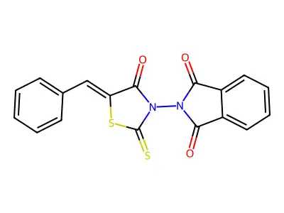 2-(5-Benzylidene-4-oxo-2-sulfanylidene-1,3-thiazolidin-3-yl)isoindole-1,3-dione structure