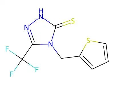 4-(2-thienylmethyl)-5-(trifluoromethyl)-2,4-dihydro-3H-1,2,4-triazole-3-thione structure