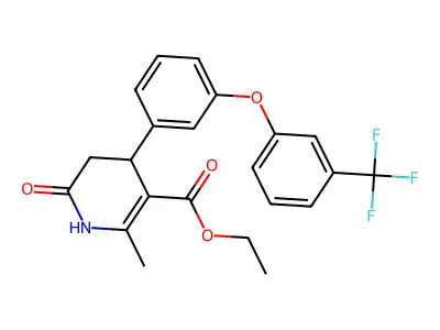 ethyl 2-methyl-6-oxo-4-{3-[3-(trifluoromethyl)phenoxy]phenyl}-1,4,5,6-tetrahydro-3-pyridinecarboxylate structure