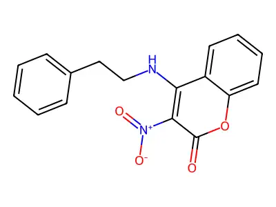 3-Nitro-4-phenethylamino-chromen-2-one structure