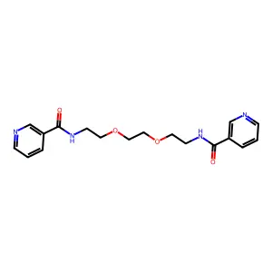 N,N'-((ethane-1,2-diylbis(oxy))bis(ethane-2,1-diyl))dinicotinamide structure
