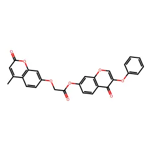 4-oxo-3-phenoxy-4H-chromen-7-yl [(4-methyl-2-oxo-2H-chromen-7-yl)oxy]acetate structure