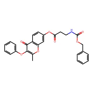 2-methyl-4-oxo-3-phenoxy-4H-chromen-7-yl N-[(benzyloxy)carbonyl]-beta-alaninate structure
