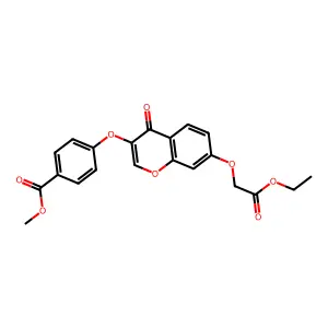 Ethyl 2-{3-[4-(methoxycarbonyl)phenoxy]-4-oxochromen-7-yloxy}acetate structure