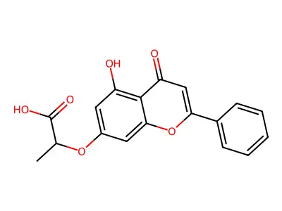 2-(5-Hydroxy-4-oxo-2-phenylchromen-7-yl)oxypropanoic acid structure