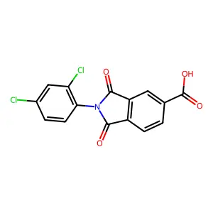 2-(2,4-dichlorophenyl)-1,3-dioxo-2,3-dihydro-1H-isoindole-5-carboxylic acid structure