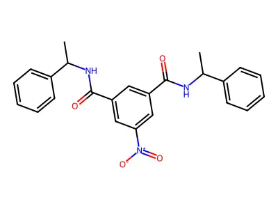 5-nitro-1-N,3-N-bis(1-phenylethyl)benzene-1,3-dicarboxamide structure