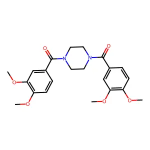 1,4-Bis(3,4-dimethoxybenzoyl)piperazine structure