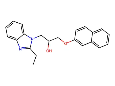 1-(2-Ethylbenzimidazol-1-yl)-3-naphthalen-2-yloxypropan-2-ol structure