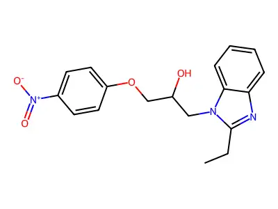 1-(2-Ethylbenzimidazol-1-yl)-3-(4-nitrophenoxy)propan-2-ol structure