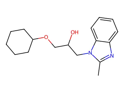 1-Cyclohexyloxy-3-(2-methyl-benzoimidazol-1-yl)-propan-2-ol structure