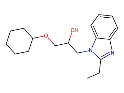 1-Cyclohexyloxy-3-(2-ethylbenzimidazol-1-yl)propan-2-ol structure