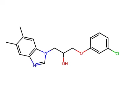 1-(3-Chlorophenoxy)-3-(5,6-dimethylbenzimidazol-1-yl)propan-2-ol structure