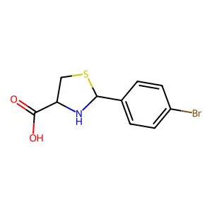 (4R)-2-(4-Bromophenyl)thiazolidine-4-carboxylic acid structure