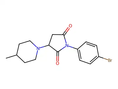 1-(4-Bromophenyl)-3-(4-methyl-1-piperidinyl)-2,5-pyrrolidinedione structure