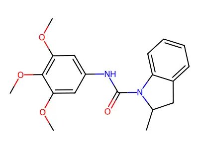 2-methyl-N-(3,4,5-trimethoxyphenyl)-2,3-dihydroindole-1-carboxamide structure