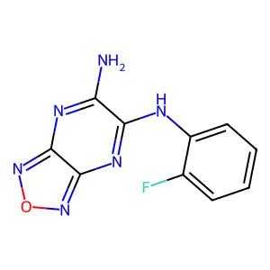 N-(2-fluorophenyl)[1,2,5]oxadiazolo[3,4-b]pyrazine-5,6-diamine structure