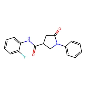 N-(2-fluorophenyl)-5-oxo-1-phenylpyrrolidine-3-carboxamide structure