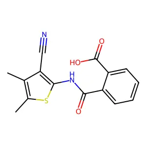 2-[(3-Cyano-4,5-dimethylthiophen-2-yl)carbamoyl]benzoic acid structure