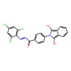 4-(1,3-dioxoisoindol-2-yl)-N'-(2,4,6-trichlorophenyl)benzohydrazide structure
