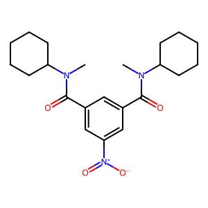 1-N,3-N-dicyclohexyl-1-N,3-N-dimethyl-5-nitrobenzene-1,3-dicarboxamide structure