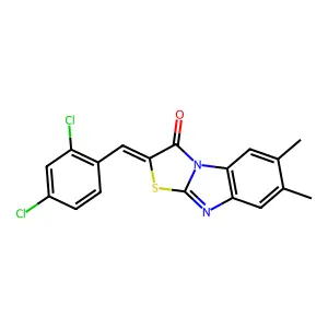 2-(2,4-dichlorobenzylidene)-6,7-dimethyl[1,3]thiazolo[3,2-a]benzimidazol-3(2H)-one structure