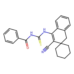 N-[(2-cyanospiro[4H-naphthalene-3,1'-cyclohexane]-1-yl)carbamothioyl]benzamide structure