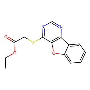 Ethyl ([1]benzofuro[3,2-d]pyrimidin-4-ylsulfanyl)acetate structure
