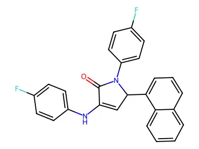 4-(4-fluoroanilino)-1-(4-fluorophenyl)-2-naphthalen-1-yl-2H-pyrrol-5-one structure