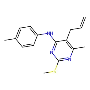(5-Allyl-6-methyl-2-methylsulfanyl-pyrimidin-4-yl)-p-tolyl-amine structure