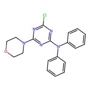 4-chloro-6-(morpholin-4-yl)-N,N-diphenyl-1,3,5-triazin-2-amine structure