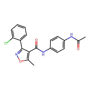 N-(4-((3-(2-Chlorophenyl)-5-methylisoxazol-4-YL)carbonylamino)phenyl)ethanamide structure